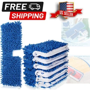 Effortless 6-Piece Microfiber Mop Pads - Chenille and Microfiber for Wet/Dry Use - Picture 1 of 8