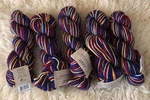 Lot of 5 Skeins Cascade Pure Alpaca Paints Yarn #9374 Red Blue Yellow Multi - Picture 1 of 4