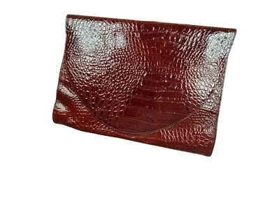 Amelia Berko Vintage Burgundy Red Genuine Leather Bag Handbag Clutch Crop - Image 1 of 4