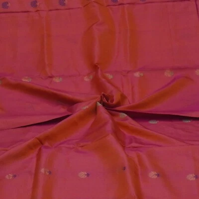 Vintage Purple Dual Tone 100% Pure Silk Sari Remnant 4YD Craft Fabric Silk Scrap - Image 1 of 4