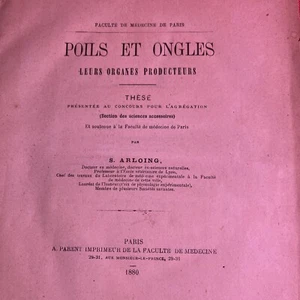Poils Et Ongles, Leurs Organes Producteurs By S. Arloing. *Vintage 1880 First Ed - Picture 1 of 6