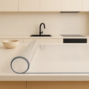Tischfolie PVC Tischdecke Schutzfolie Transparent Wasserdicht Meterware 2mm Dick - Bild 1 von 10