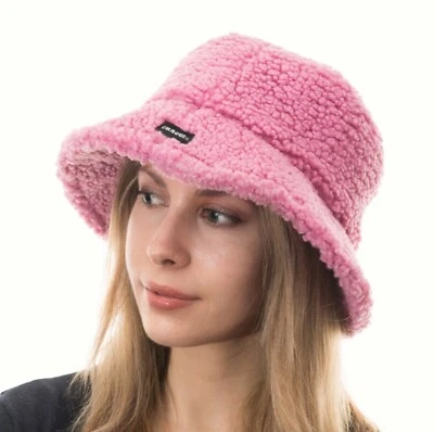 Borg Bucket Hat Pink Sherpa Teddy Hat CRAGGI Hats