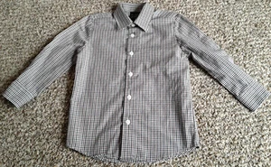 Boy 4 Long Sleeve Formal Dress Shirt Check Red/Black George - Picture 1 of 2
