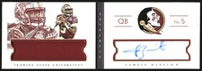 2015  National Treasures Collegiate Combo Player Booklet Jameis Winston Auto /99