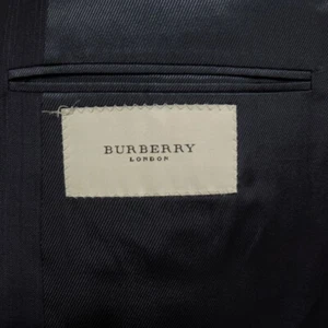 BURBERRY LONDON Blazer Jacket Size 42R Mens Navy Wool3 Buttons striped - Picture 1 of 7