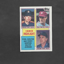 1984 Topps #4 1983 Highlight NOLAN RYAN, STEVE CARLTON, GAYLORD PERRY *HOFers*