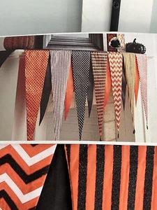Pier 1 Imports Halloween 75” Glittered Gem Halloween Orange Black Mantel Scarf - Picture 1 of 10
