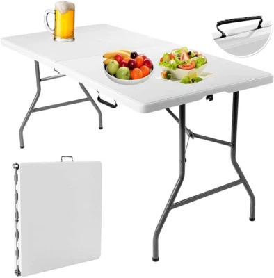 Tavolo Da Campeggio Pieghevole Con Maniglia, Portata 150 Kg, Tavolino Da Esterno - Immagine 1 di 4