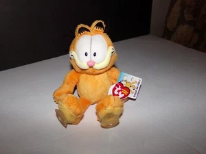 Ty Beanie Baby - GARFIELDD le chat (COLLÉ SUR VOUS) avec étiquettes - Peluche - Photo 1/2