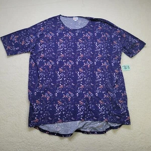 Women's Lularoe Top Size 2XL Blue Peach Shirt Blouse Plus Size XXL Pre-owned - Picture 1 of 8