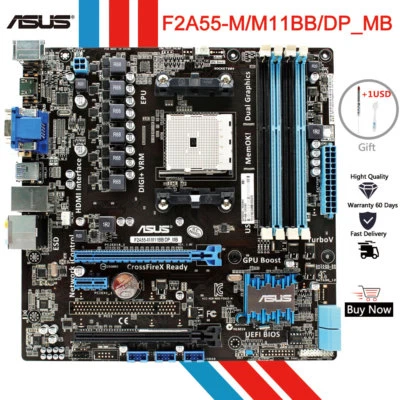 for Asus 90PA0550-M0XBN0 AMD Socket FM2 Motherboard F2A55-M/M11BB/DP - Image 1 of 4