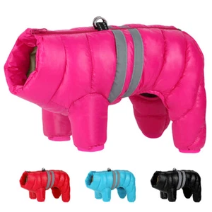 Waterproof Pet Dog Clothes Reflective Winter Padded Coat Jacket Warm Jumpsuit - Picture 1 of 24