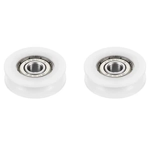 10.5x34x8mm 2 Pcs Nylon Pulley Wheel Ball Bearing Guide Roller White - Picture 1 of 7