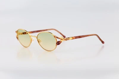 Diva 5074 30, Vintage 90s tinted lenses gold & tortoise round sunglasses NOS - Image 1 of 4