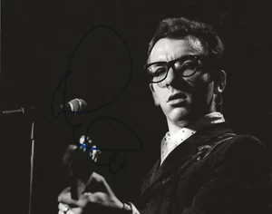 Elvis Costello REAL hand SIGNED Photo #2 COA Autographed Musician - Picture 1 of 1