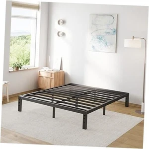 Queen Bed Frame Heavy Duty,12" High Black Metal Platform Bed Frame,Sturdy - Picture 1 of 8