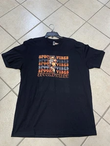 Camiseta gráfica de Halloween 3XL negra y naranja con vibraciones espeluznantes para mujer - Imagen 1 de 1