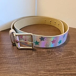Holographic Star Belt Iridescent Sparkle Fun Fashion Accessory - Picture 1 of 4