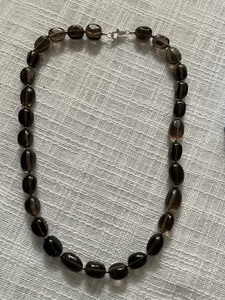 QVC Sterling Silver 925 Smoky Quartz Necklace 24 Inches Long - Picture 1 of 5