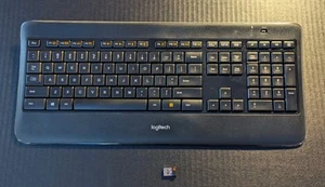Clavier éclairé sans fil LOGITECH K800 avec dongle, sans câble USB - Fonctionne - Photo 1/8