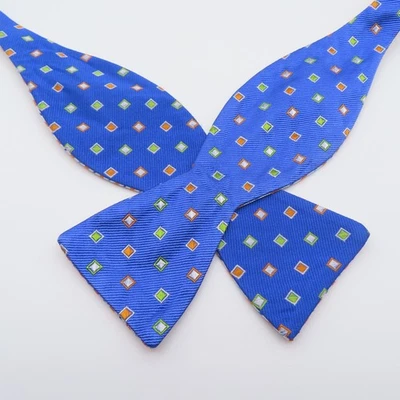 Countess Mara 领结丝绸自领带蓝色橙色绿色代表 2.25 英寸宽两面 — 第 1/4 张图片