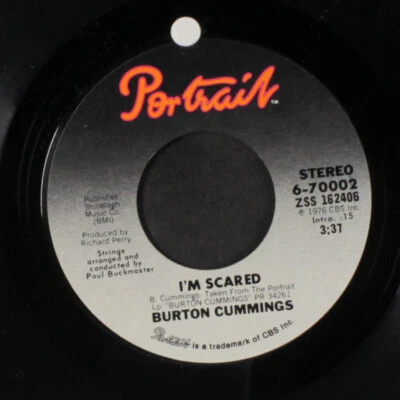 BURTON CUMMINGS: i'm scared / sugartime flashback joys PORTRAIT 7" Single 45 RPM - Image 1 of 2