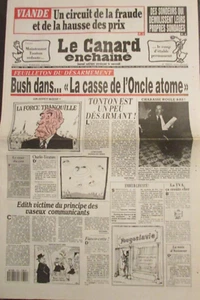 ANNIVERSARY NEWSPAPER LE CANARD ENCHAÎNÉ SATIRICAL NEWS OF OCTOBER 2, 1991 - Picture 1 of 2
