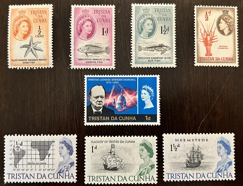 TRISTAN DA CUNHA 8 DIFFERENT MINT QUEEN ELIZABETH II STAMPS SHORT SETS Cover