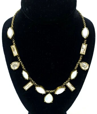 NUEVO SILPADA TONO LATÓN ENVEJECIDO, BLANCO, CRISTALES TRANSPARENTES ENCANTO CADENA COLLARES GARGANTILLA Foto 1 de 4