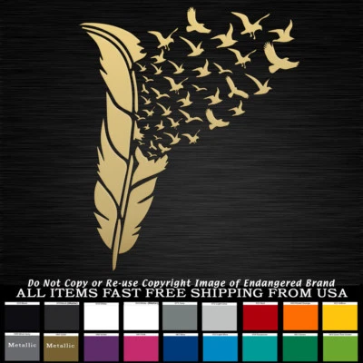 Feathers Birds Flying Native American Indian Spirit Sticker Decal - Image 1 of 4
