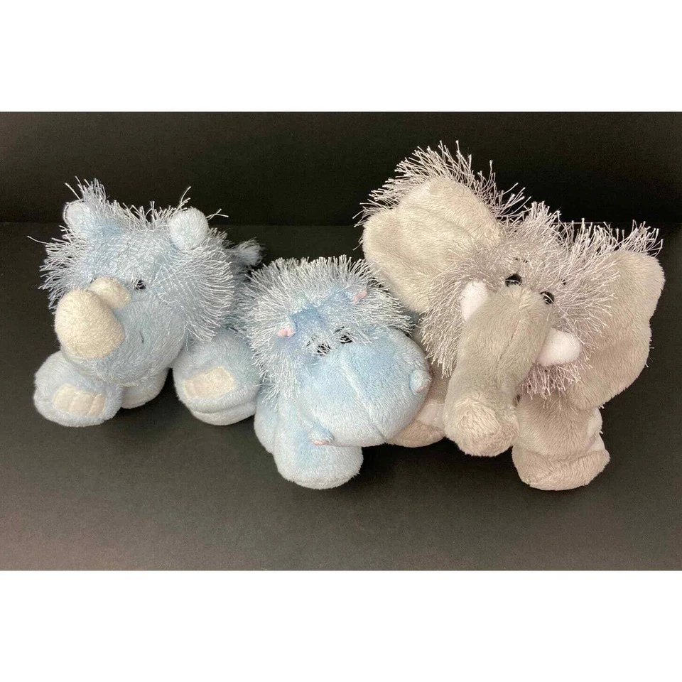 Webkinz Blue Hippo & Rhino, & Gray Elephant -Pre-Owned -Great Condition No Codes - Image 1 of 4
