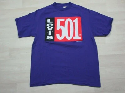 Vintage 1992 Levis 501 T-Shirt USA Made (XL) Purple NOS No Wear Single Stitch - Image 1 of 4