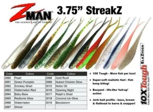 Zman 3.75" Inch Streakz Soft Plastic fishing lure Z Man Zman - Choose Colour BRA - Picture 1 of 13