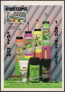 Teenage Mutant Ninja Turtles - Orig. 1991 Trade AD / Poster_ TMNT Sportflaschen - Bild 1 von 2