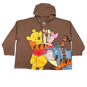 Disney Winnie The Pooh Hoodie Sweatshirt Womens Plus Size 3X Brown Pullover - Picture 1 of 5