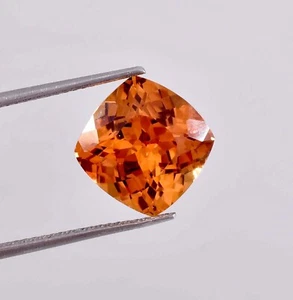 11 x 11 MM 6.20 Ct Natural Bi-Color Yellow-Orange Sphalerite Gemstone Certified - Picture 1 of 7