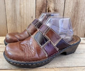 Josef Seibel Leather Clogs Mules Brown Color Block Size EU 40 US 9-9.5 - Picture 1 of 6