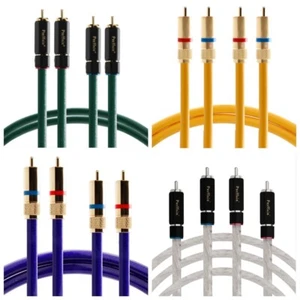2PCS Copper RCA Cable HiFi Signal Cable W/ Gold Plated Plug Audio RCA Connector - Picture 1 of 21