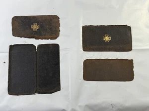 Two Old Leather Freemason Bifolds - Poor Condition (See Pictures) Masonic - Picture 1 of 16