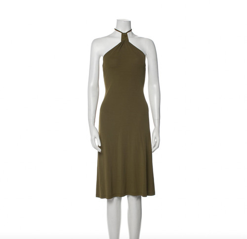 abito celine verde al ginocchio collo alto US 4