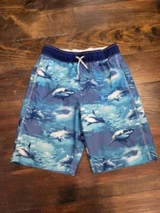 GAP Kids Shark Undersea Swim Trunks Board Shorts Swimwear Boys XL (12) EUC - Picture 1 of 6