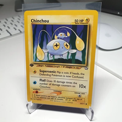 Pokemon card Chinchou 1st Edition 55/111 Neo Genesis Near Mint - Image 1 of 2