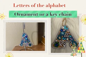Diamond ART Letters of the Alphabet Key chain or Ornaments - Picture 1 of 38