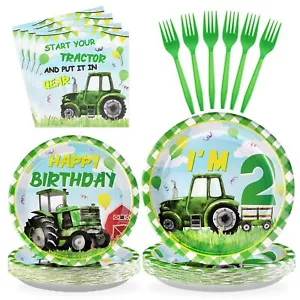 96Pcs Tractor Birthday Decorations for Boys Farm Tractor 2nd Birthday Party P... - Picture 1 of 7