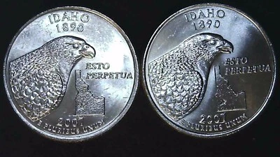 2007 P D 25C State Quarter Idaho BU Clad (2 coins) 24hh1018-2 - Image 1 of 2