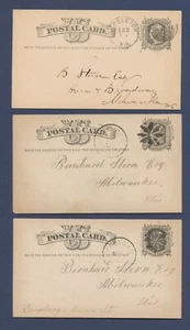 USA - Scott UX5 - lot of three with FANCY postmarks --b - Picture 1 of 2