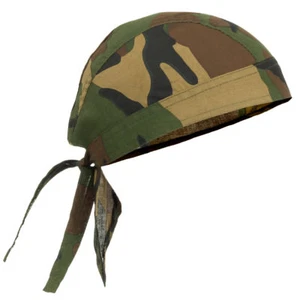 MFH Headwrap Mens Doo Rag Paintball Military Army Tactical Wrap Woodland Camo - Picture 1 of 1