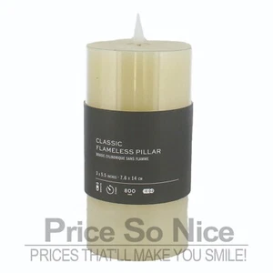 Pottery Barn Classic Ivory Flicker Flameless Wax Pillar Candle 3x5.5" MSRP $54 - Picture 1 of 1