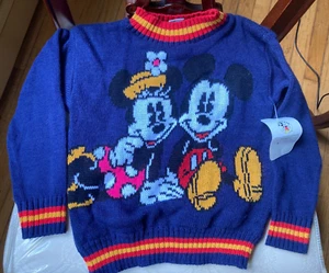 Vintage Mickey & CO Mickey & Minnie Front & Back Sweater - Size KIDS Med 5/6 - Picture 1 of 5